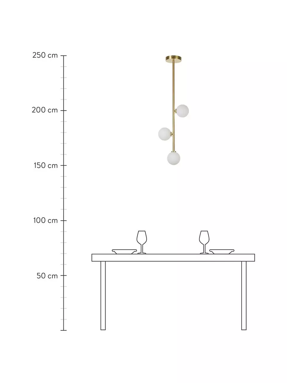 Westwing Collection Pendelleuchte Emily aus Opalglas, B 30 x H 90 cm 5 Westwing Collection Pendelleuchte Emily aus Opalglas, B 30 x H 90 cm – Bild 3