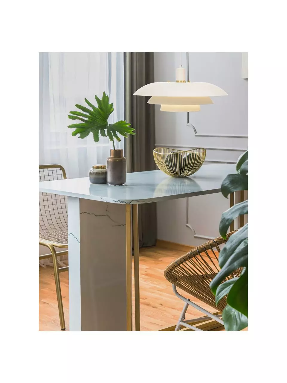 Pendelleuchte Epsilion in Weiß, Ø 45 x H 21 cm 4 Pendelleuchte Epsilion in Weiß, Ø 45 x H 21 cm – Bild 2