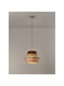 Westwing Collection Pendelleuchte Klea aus Wiener Geflecht in Creme/Braun, Ø 41 x H 30 cm -Leuchten Verkaufsladen Pendelleuchte Klea aus Wiener Geflecht in CremeBraun 3