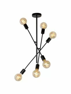 Lucide Pendelleuchte Lester in Schwarz, Ø 59 x H 83 cm 13 Lucide Pendelleuchte Lester in Schwarz, Ø 59 x H 83 cm -Leuchten Verkaufsladen Pendelleuchte Lester in Schwarz 5