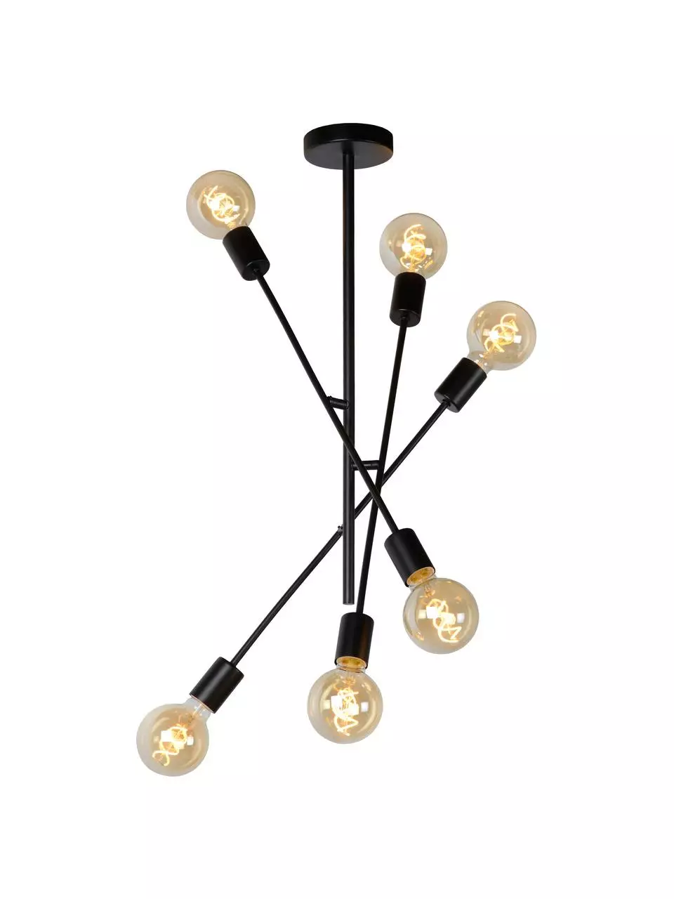 Lucide Pendelleuchte Lester in Schwarz, Ø 59 x H 83 cm 8 Lucide Pendelleuchte Lester in Schwarz, Ø 59 x H 83 cm – Bild 6