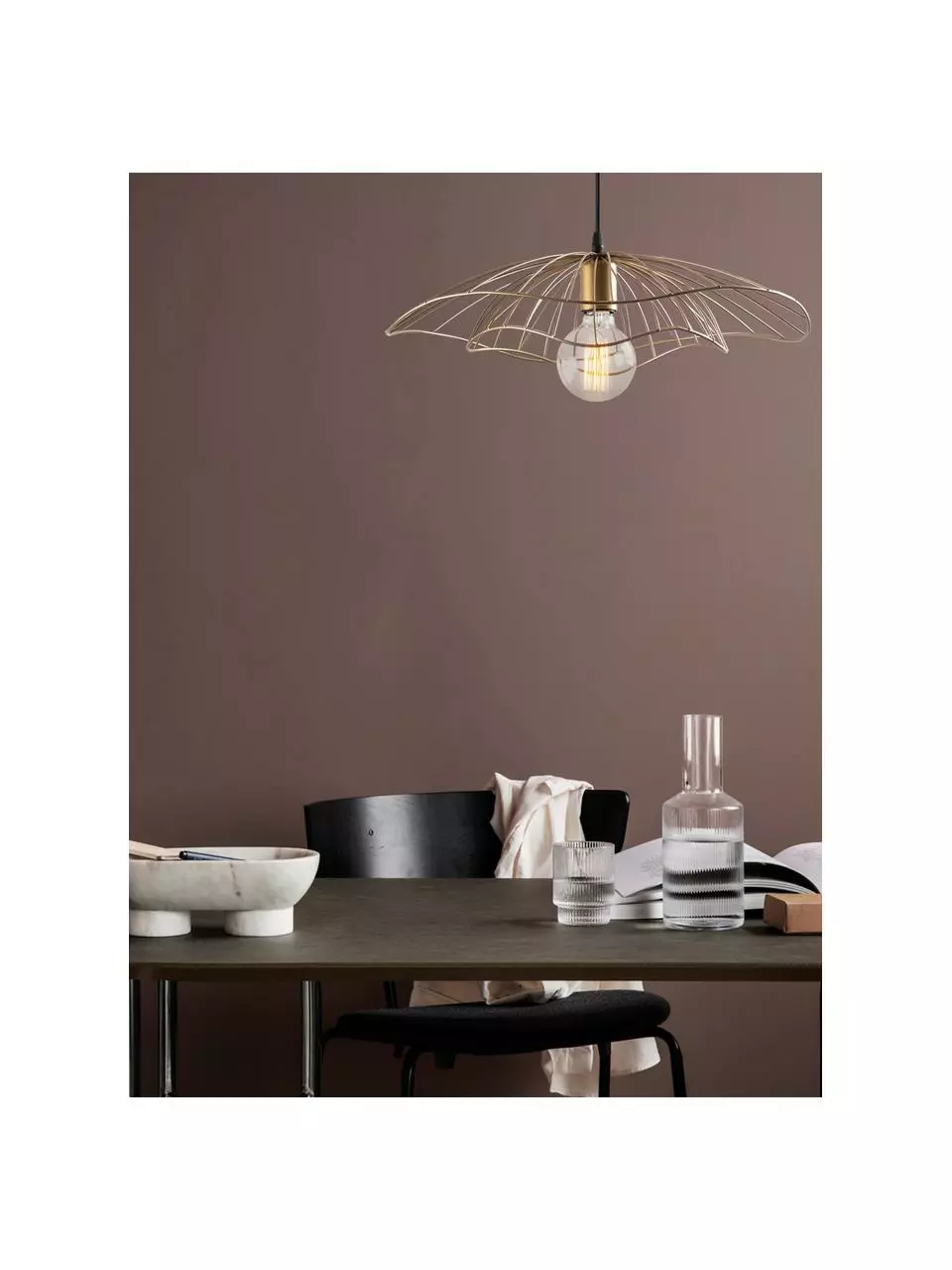 Pendelleuchte Tel aus Metall, Ø 50 x H 14 cm 5 Pendelleuchte Tel aus Metall, Ø 50 x H 14 cm – Bild 3