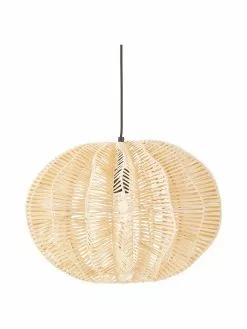 Westwing Collection Pendelleuchte Ufe aus Rattan, Ø 50 x H 38 cm