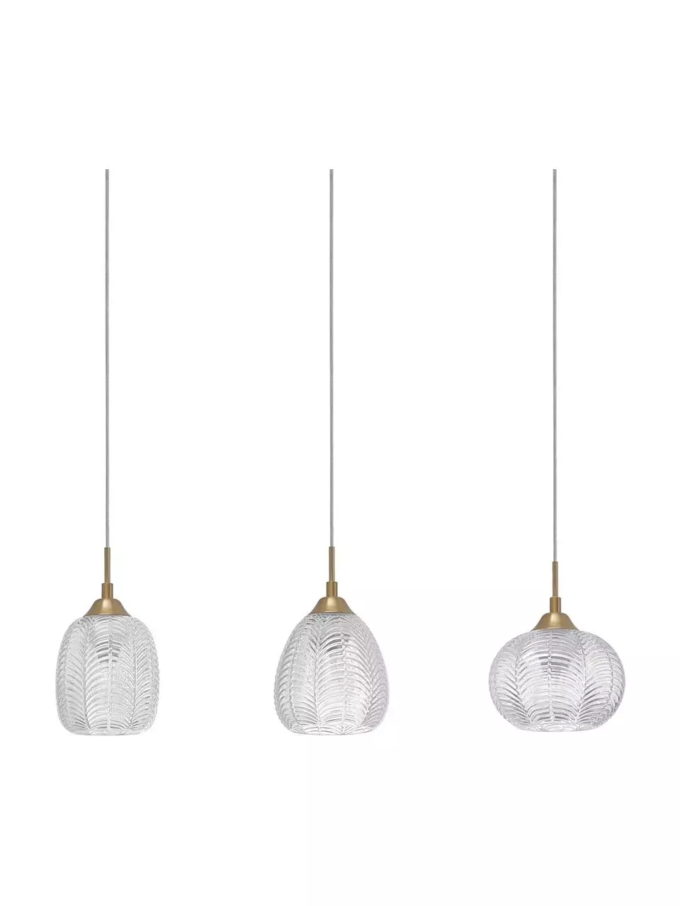 Pendelleuchte Vario aus satiniertem Glas, B 76 x H 24 cm 3 Pendelleuchte Vario aus satiniertem Glas, B 76 x H 24 cm