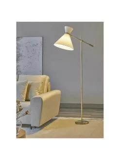 Westwing Collection Retro-Leselampe Audrey mit XXL Stoffschirm, B 79 x H 176 cm -Leuchten Verkaufsladen Retro Leselampe Audrey mit XXL Stoffschirm 4