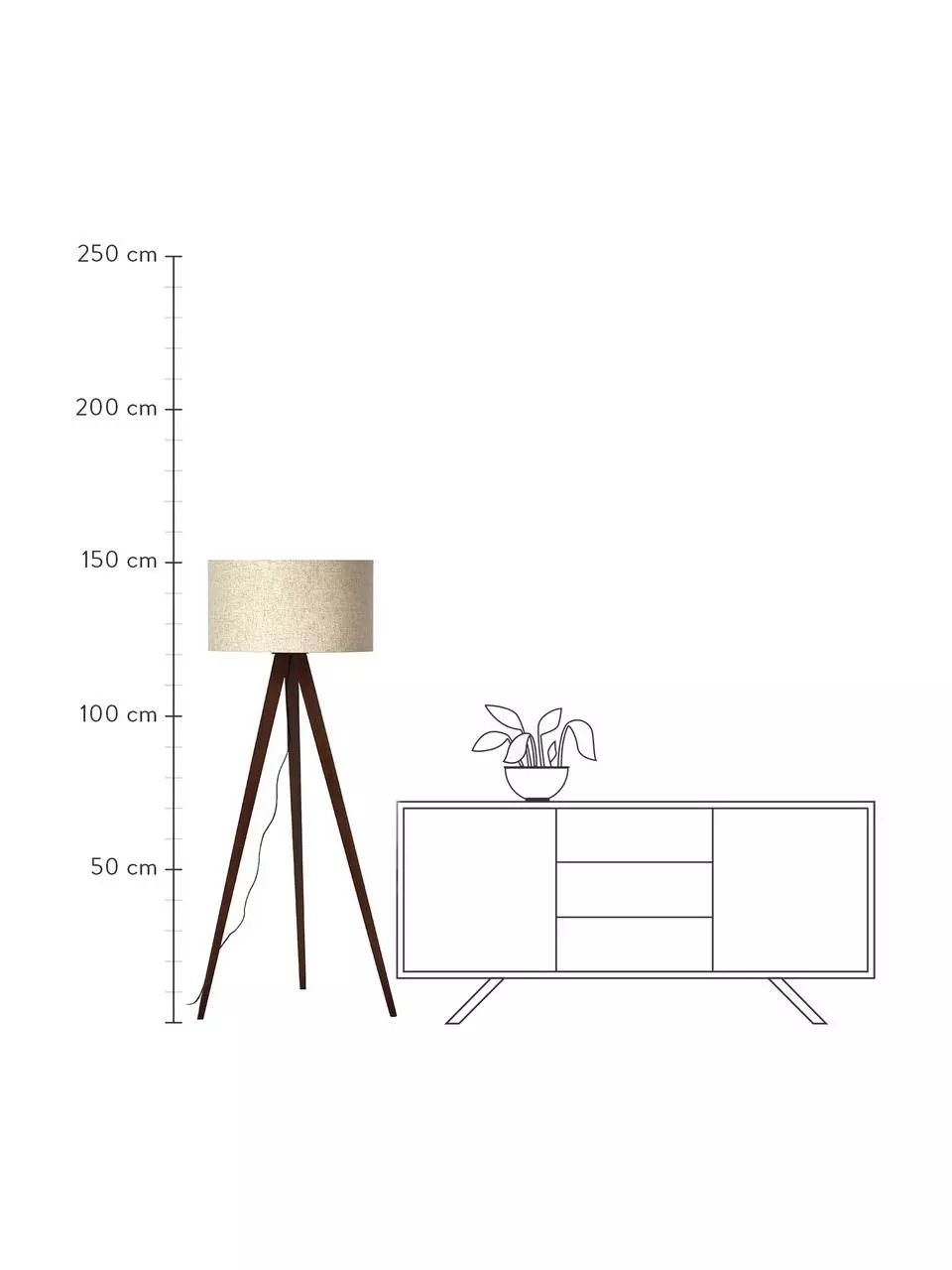 Westwing Collection Skandi-Tripod Stehlampe Jake aus Massivholz, Ø 60 cm, H 150 cm 6 Westwing Collection Skandi-Tripod Stehlampe Jake aus Massivholz, Ø 60 cm, H 150 cm – Bild 4