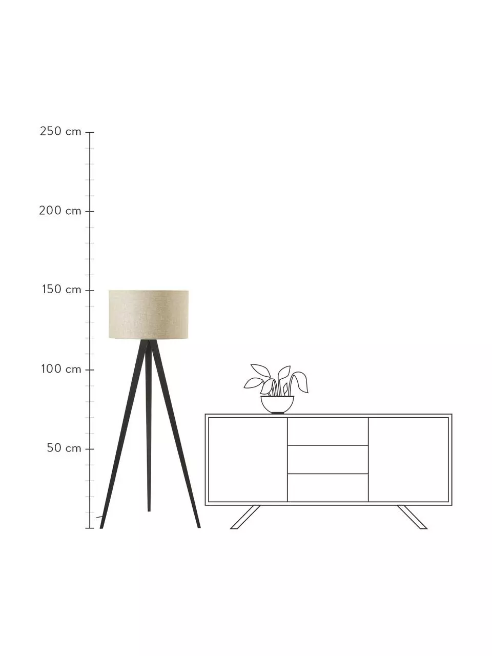 Westwing Collection Skandi-Tripod Stehlampe Jake aus Massivholz, Ø 60 cm, H 150 cm 4 Westwing Collection Skandi-Tripod Stehlampe Jake aus Massivholz, Ø 60 cm, H 150 cm – Bild 2