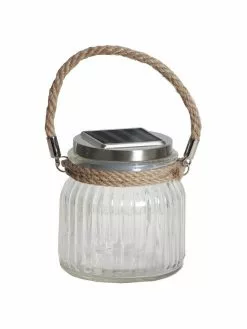 Solar Außentischlampe Glass Jar, B 11 x H 12 cm
