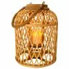 Solar LED-Kerze Korab mit Bambuskorb, Ø 23 cm, H 29 cm