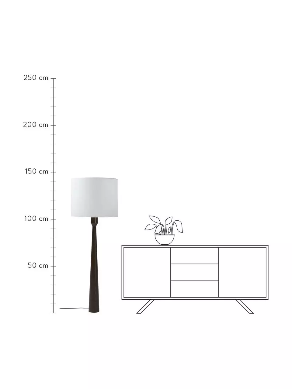 Westwing Collection Stehlampe Jascha aus dunklem Eschenholz, Ø 50 x H 145 cm 5 Westwing Collection Stehlampe Jascha aus dunklem Eschenholz, Ø 50 x H 145 cm – Bild 3