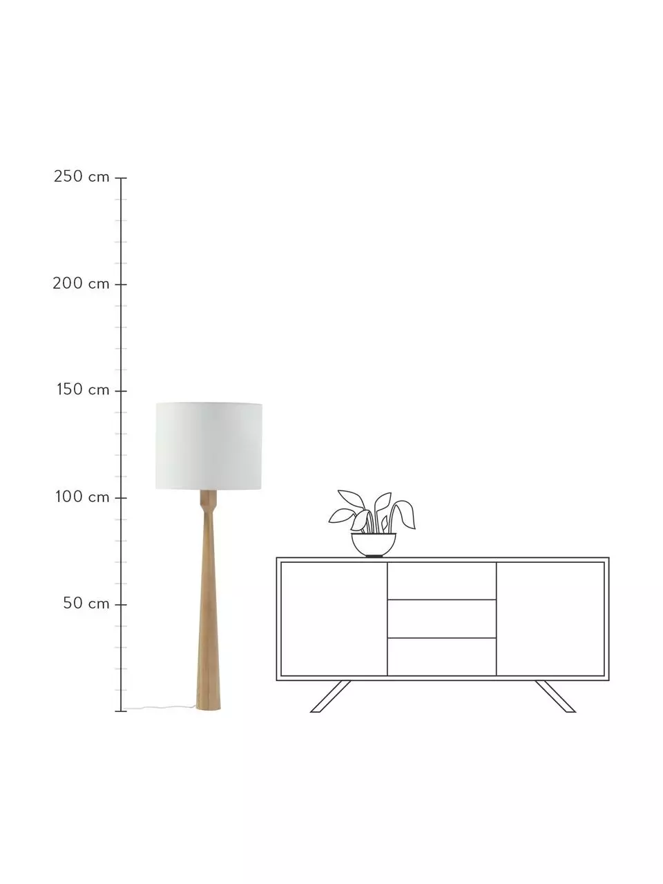 Westwing Collection Stehlampe Jascha aus hellem Eschenholz, Ø 50 x H 145 cm 5 Westwing Collection Stehlampe Jascha aus hellem Eschenholz, Ø 50 x H 145 cm – Bild 3