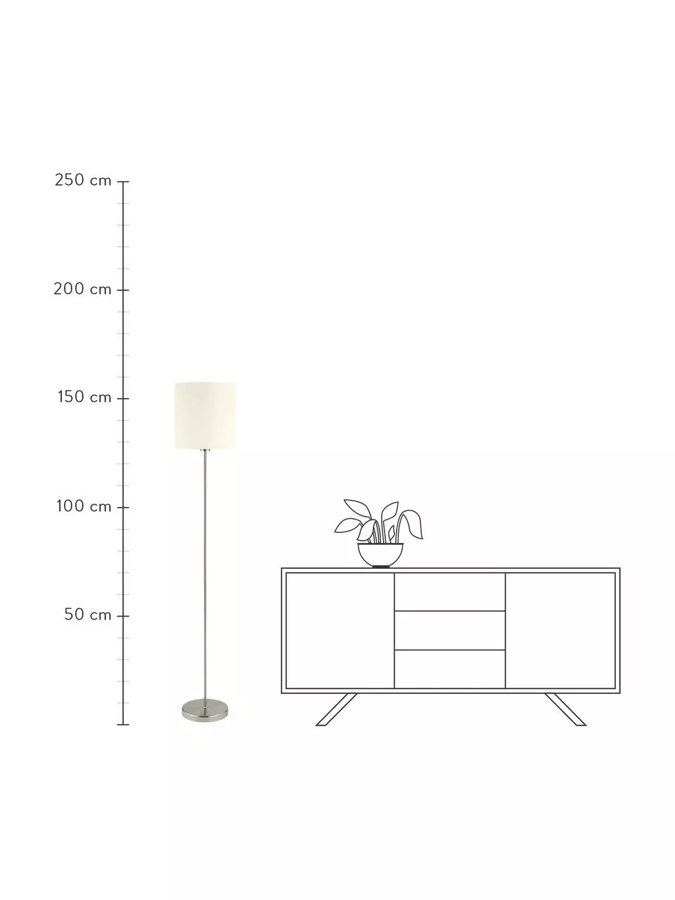 Westwing Collection Stehlampe Mick in Weiß-Silber, Ø 28 x H 158 cm 5 Westwing Collection Stehlampe Mick in Weiß-Silber, Ø 28 x H 158 cm – Bild 3