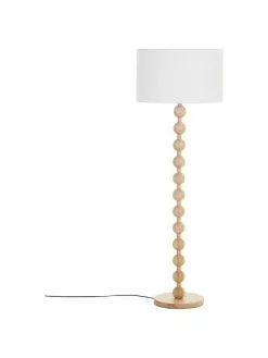 Westwing Collection Stehlampe Shona mit Holzfuß, Ø 50 x H 149 cm