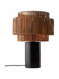 Tischlampe Emelee aus Rattan und Holz, Ø 30 x H 41 cm -Leuchten Verkaufsladen Tischlampe Emelee aus Rattan und Holz 3