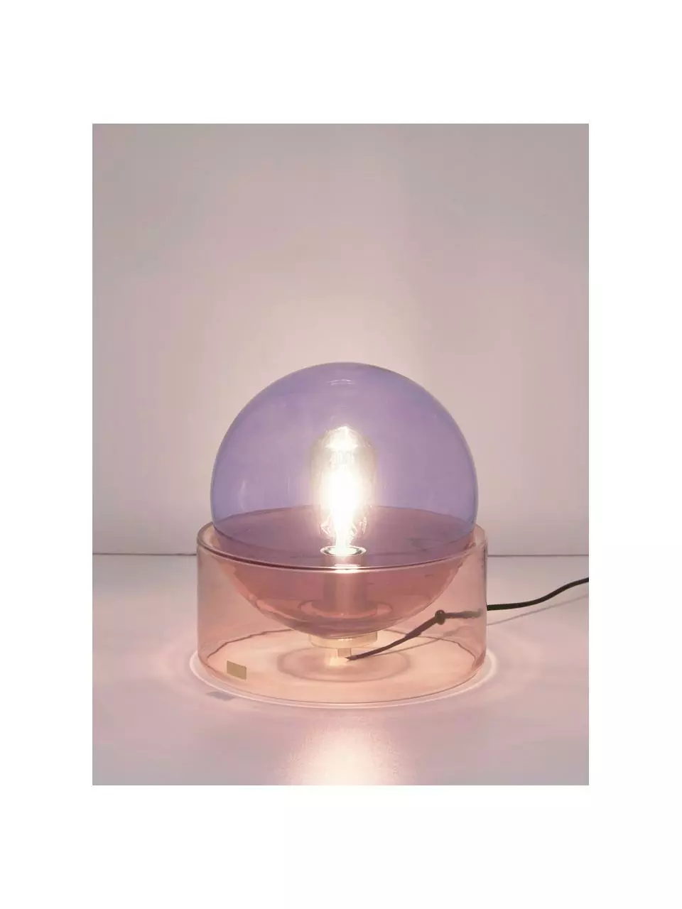 Hübsch Tischlampe Glondy aus farbigem Glas, Ø 27 x H 29 cm 7 Hübsch Tischlampe Glondy aus farbigem Glas, Ø 27 x H 29 cm – Bild 5