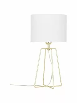 Westwing Collection Tischlampe Karolina in Weiß-Gold, Ø 25 x H 49 cm