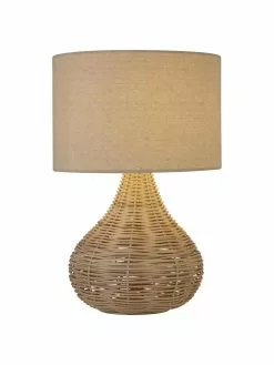 Searchlight Tischlampe Linna aus Rattan, Ø 25 x H 38 cm -Leuchten Verkaufsladen Tischlampe Linna aus Rattan 2