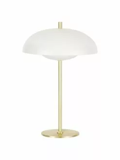 Westwing Collection Tischlampe Mathea in Weiß-Gold, Ø 23 x H 36 cm