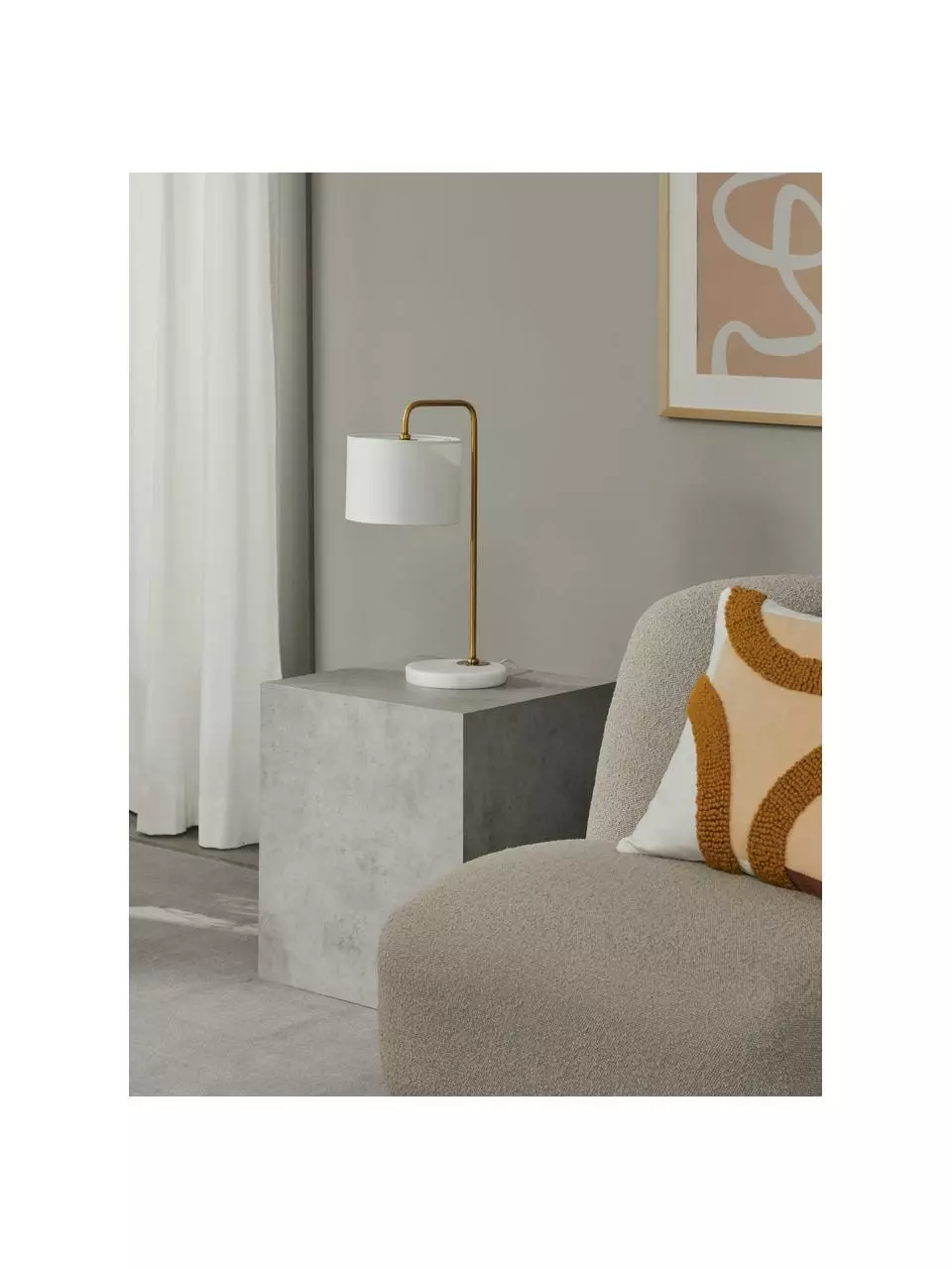 Westwing Collection Tischlampe Montreal mit Marmorfuß, Ø 20 x H 49 cm 4 Westwing Collection Tischlampe Montreal mit Marmorfuß, Ø 20 x H 49 cm – Bild 2