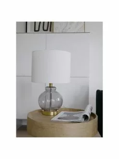 Tischlampe Natty mit Glasfuß, Ø 31 x H 48 cm -Leuchten Verkaufsladen Tischlampe Natty mit Glasfuss 9