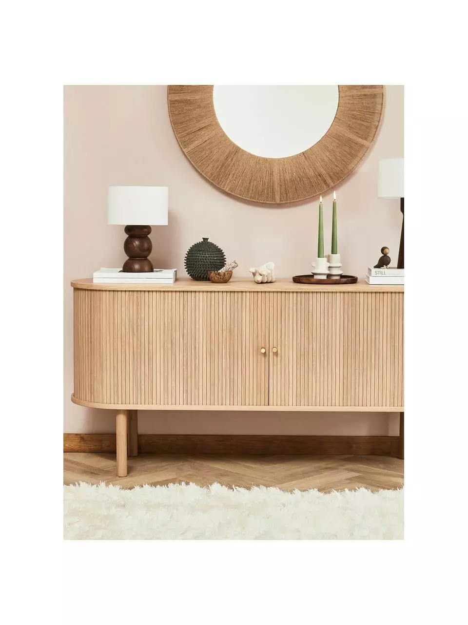 Westwing Collection Tischlampe Sascha aus dunklem Eschenholz, Ø 24 x H 34 cm 4 Westwing Collection Tischlampe Sascha aus dunklem Eschenholz, Ø 24 x H 34 cm – Bild 2