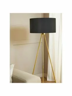 Westwing Collection Tripod Stehlampe Cella mit Stoffschirm, Ø 45 x H 147 cm -Leuchten Verkaufsladen Tripod Stehlampe Cella mit Stoffschirm 33