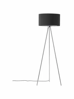 Westwing Collection Tripod Stehlampe Cella mit Stoffschirm, Ø 45 x H 147 cm