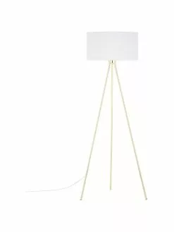 Westwing Collection Tripod Stehlampe Cella mit Stoffschirm, Ø 48 x H 158 cm