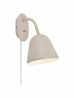 Nordlux Verstellbare Wandleuchte Fleur mit Stecker in Beige, T 21 x H 26 cm