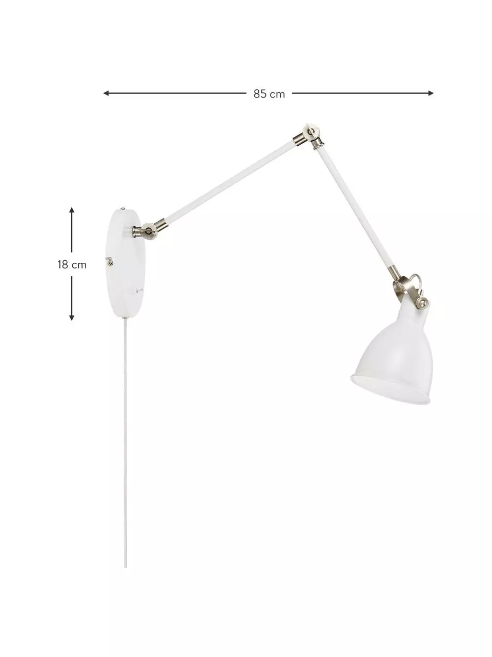 Markslöjd Verstellbare Wandleuchte House mit Stecker, T 84 x H 18 cm 5 Markslöjd Verstellbare Wandleuchte House mit Stecker, T 84 x H 18 cm – Bild 3