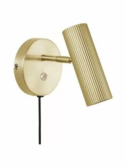 Globen Lighting Verstellbarer Wandstrahler Hubble mit Stecker in Gold, T 17 x H 15 cm