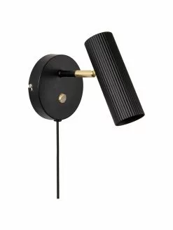 Globen Lighting Verstellbarer Wandstrahler Hubble mit Stecker in Schwarz, T 17 x H 15 cm