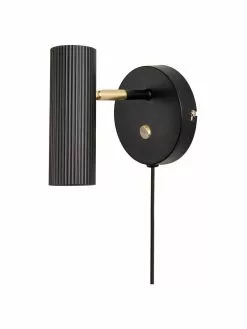 Globen Lighting Verstellbarer Wandstrahler Hubble mit Stecker in Schwarz, T 17 x H 15 cm -Leuchten Verkaufsladen Verstellbarer Wandstrahler Hubble mit Stecker in Schwarz 3