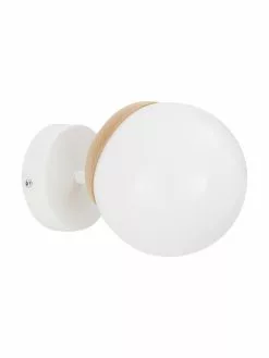 Wand- und Deckenleuchte Sfera mit Holz-Dekor, Ø 15 x T 20 cm