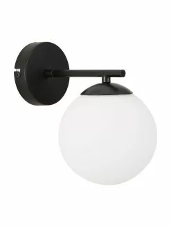 Westwing Collection Wandleuchte Atlanta aus Opalglas, T 23 x H 22 cm