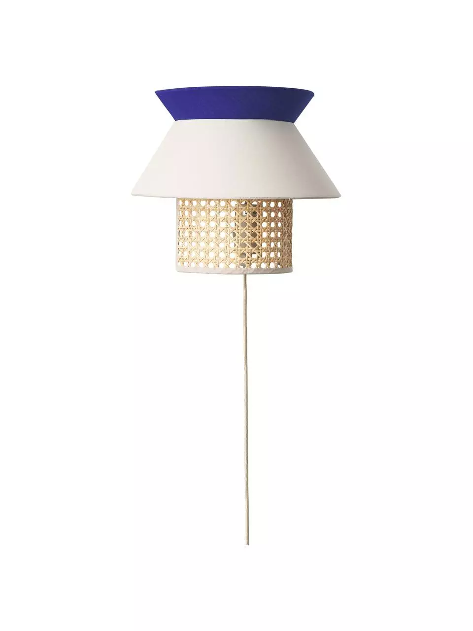 Westwing Collection Wandleuchte Klea aus Wiener Geflecht in Creme/Dunkelblau, B 30 x L 200 cm 6 Westwing Collection Wandleuchte Klea aus Wiener Geflecht in Creme/Dunkelblau, B 30 x L 200 cm – Bild 4