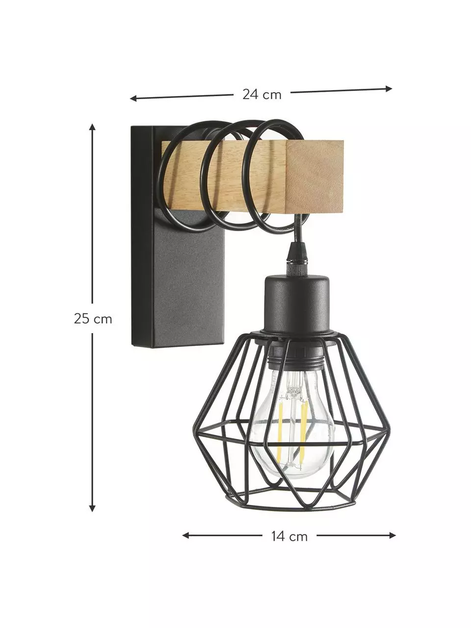 Wandleuchte Townshend im Industrial-Style, T 24 x H 25 cm 5 Wandleuchte Townshend im Industrial-Style, T 24 x H 25 cm – Bild 3