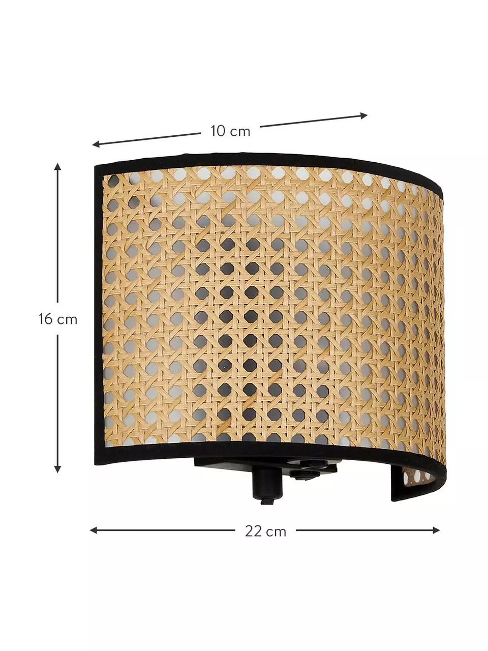 Westwing Collection Wandleuchte Vienna aus Wiener Geflecht mit Stecker, B 22 x H 16 cm 4 Westwing Collection Wandleuchte Vienna aus Wiener Geflecht mit Stecker, B 22 x H 16 cm – Bild 2